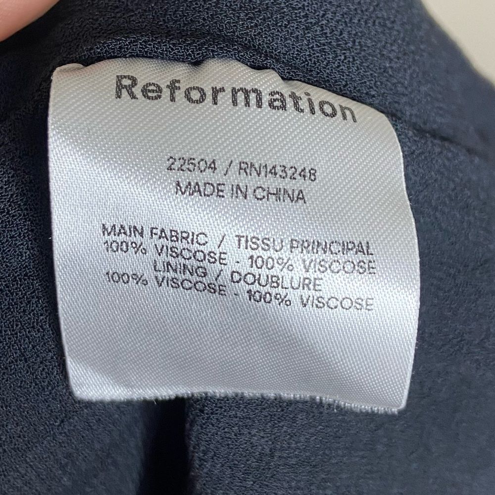 Reformation Silvia Mini Black Dress  Floral Ruffle Smock Size S - Picture 9 of 10